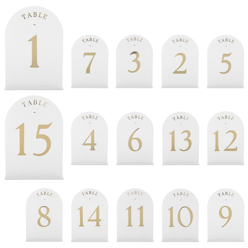 Clear Arch Acrylic Table Numbers with Stand White Arch Wedding Table Numbers for Centerpiece Reception Wedding Party Event