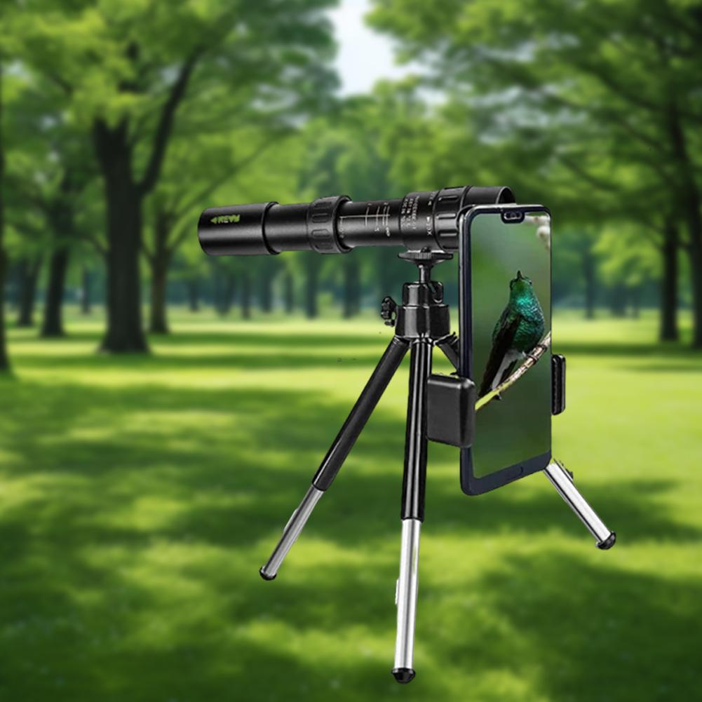 10-300x40 HD Monocular Telescope with Smartphone Adapter Tripod Pocket Monocular for Bird Watching Traveling Hunting Camping
