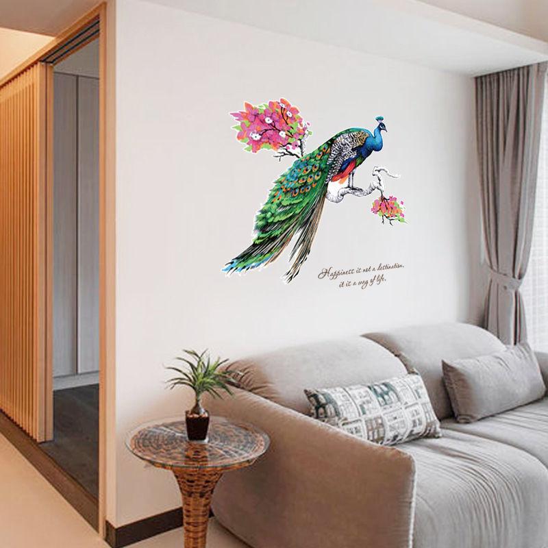 Adesivos de flores para sala de estar, fundo de parede, adesivos de decoração de parede para quarto, papel de parede autoadesivo