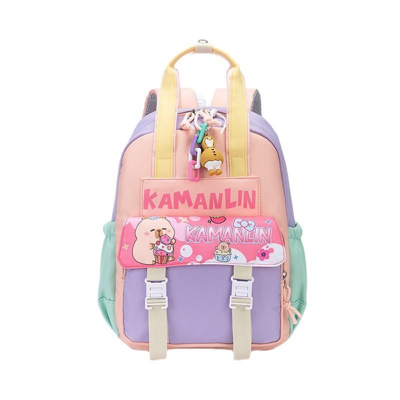 Cartoon Kids Backpack For Preschoolers With Capybara Rabbit Snowman Cartoon Print For School Use