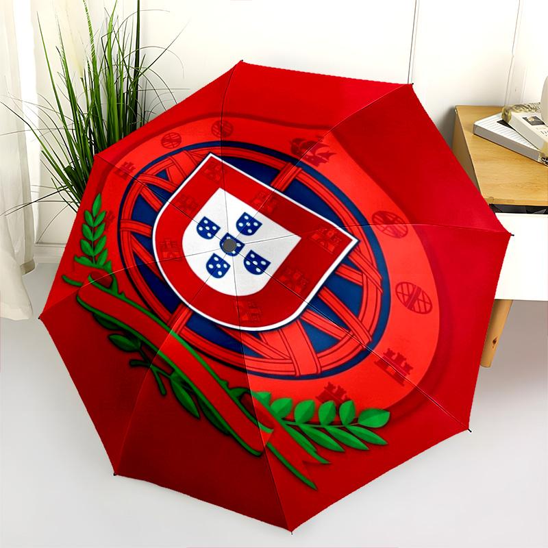 Portugal National Team Emblem Folding umbrella Suitable for all seasons Portable travel Umbrella Sun umbrella