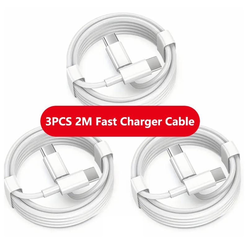 1-3PCS USB C Cable to USB C 120W Fast Charging Charger Cable Supports Fast Charging For iPhone 17 16 Samsung Huawei Xiaomi Etc