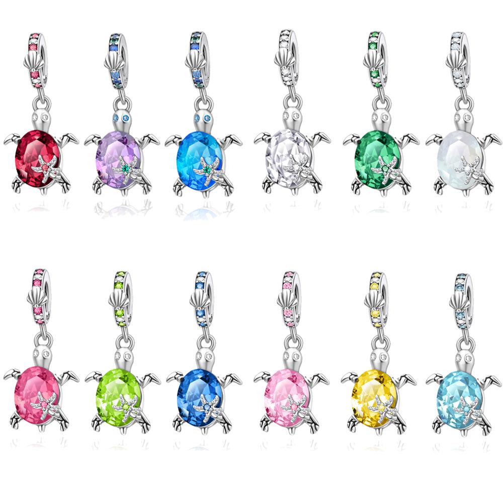 S925 Silver Turtle Pendant Fashion Beaded DIY Bracelet Jewelry Making Kit for Women Craft Accessories
