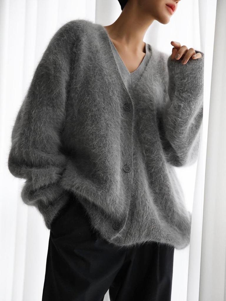 2023 Autumn/Winter Women's Faux Mink Fur Knitted Cardigan Coat