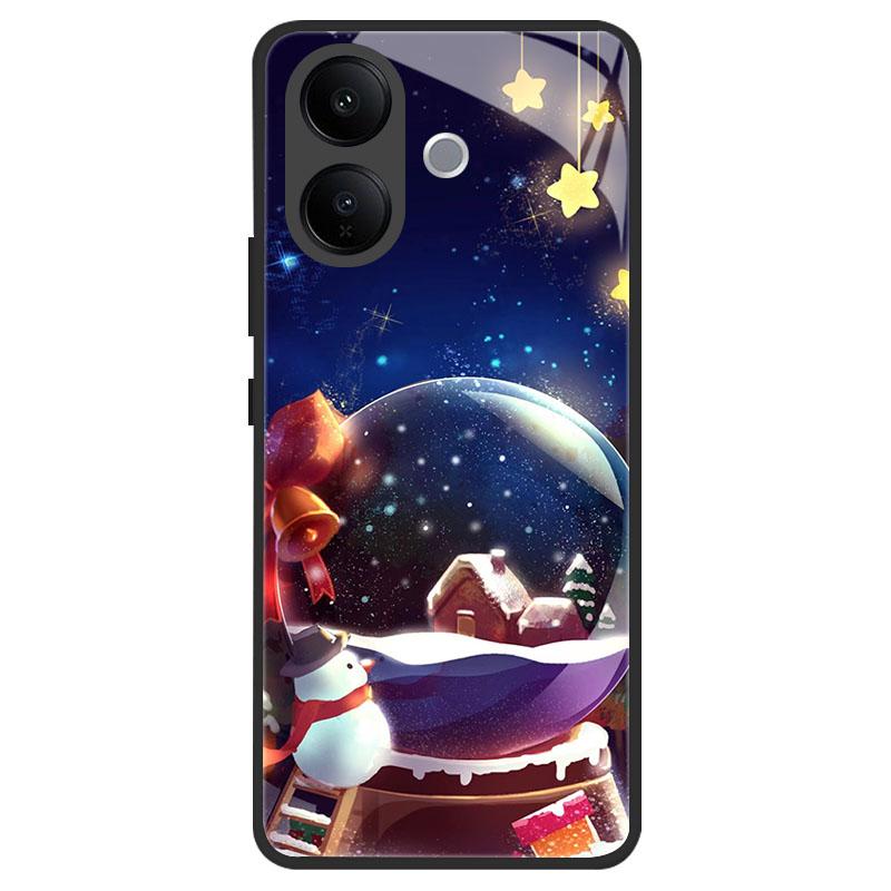 Tempered Glass Phone Case For Vivo V50 Lite VivoV50 VIVOV60 V40 V30 Lite Pro Shockproof Cover Christmas Painted Fundas Coque