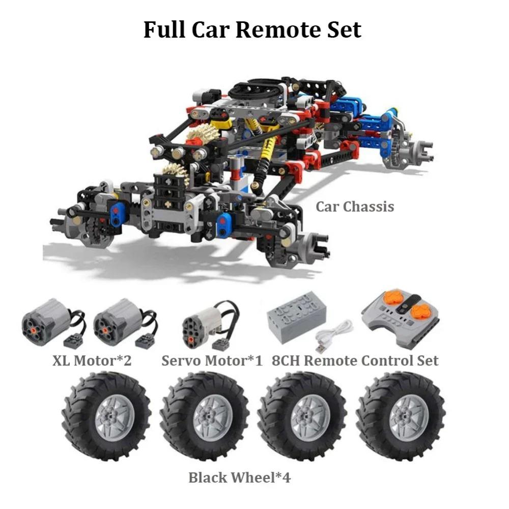 4WD RC Car Chassis Electric Drive Climbing Car Off-Road Technical with Suspension Shocks 8CH APP Remote Control MOC PF 8882 8878