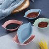 6pcs Japanese-style Sauces Plate Degradable Seasoning Dish Leaf-shaped Dipping Plate Sushi
