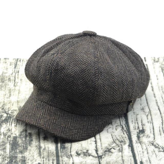 Men S Large Head Circumference Large Size Striped Octagonal Hat British Retro Cap Men S And Women S Beret Tide M58CM