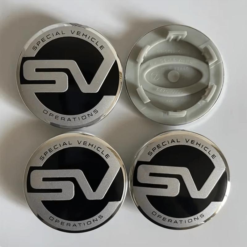 

[4pcs for Range Rover Caps] 4pcs for Range Rover Car Wheel Center Caps 62mm With SV SVR Emblem LOGO Rim Hub Cover Badge For Evoque Discovery чорний