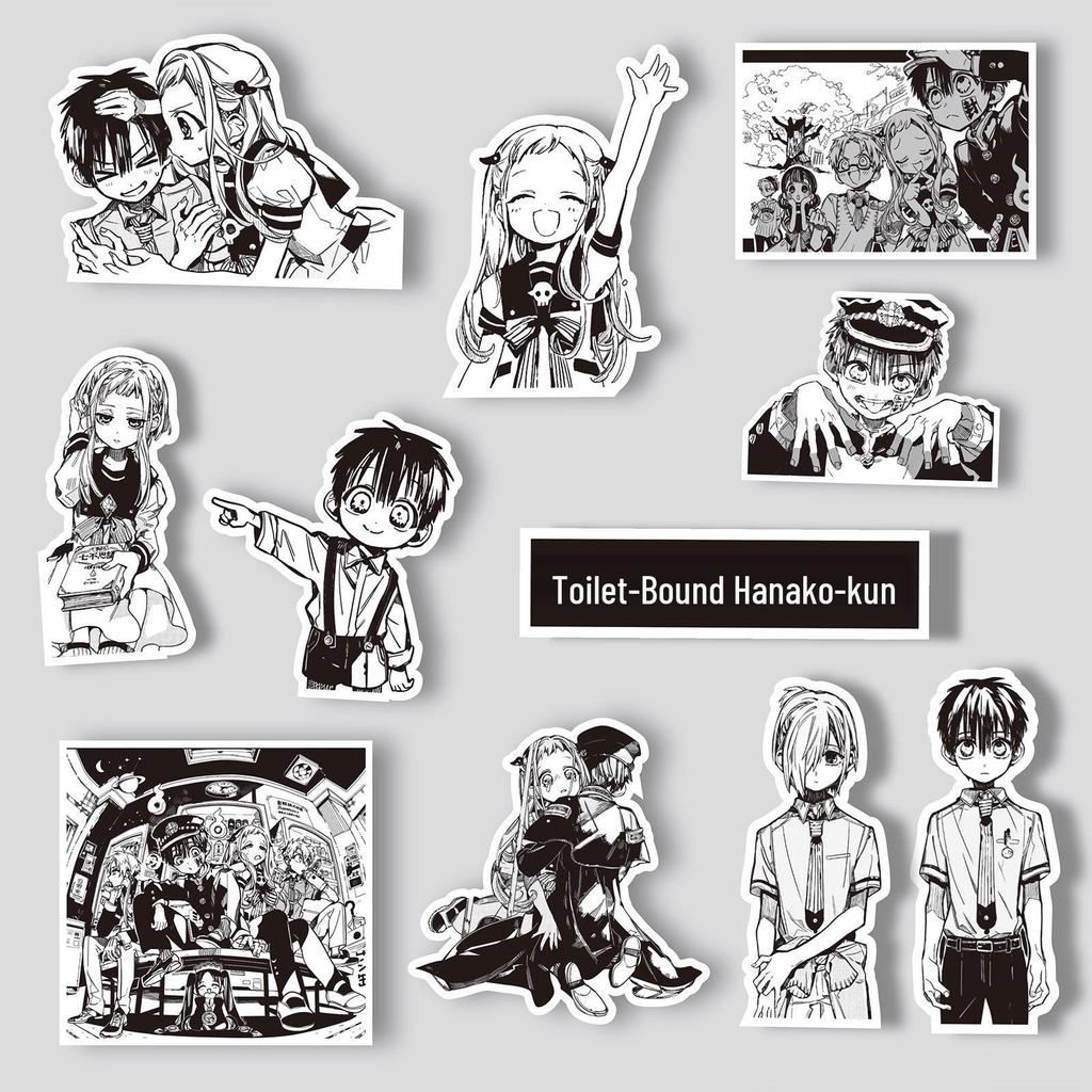 Jibaku Shonen Hanako-kun Anime Stickers & Merch: Yashiro Nene Diary, Notebook, Phone Case - Black & White Collage