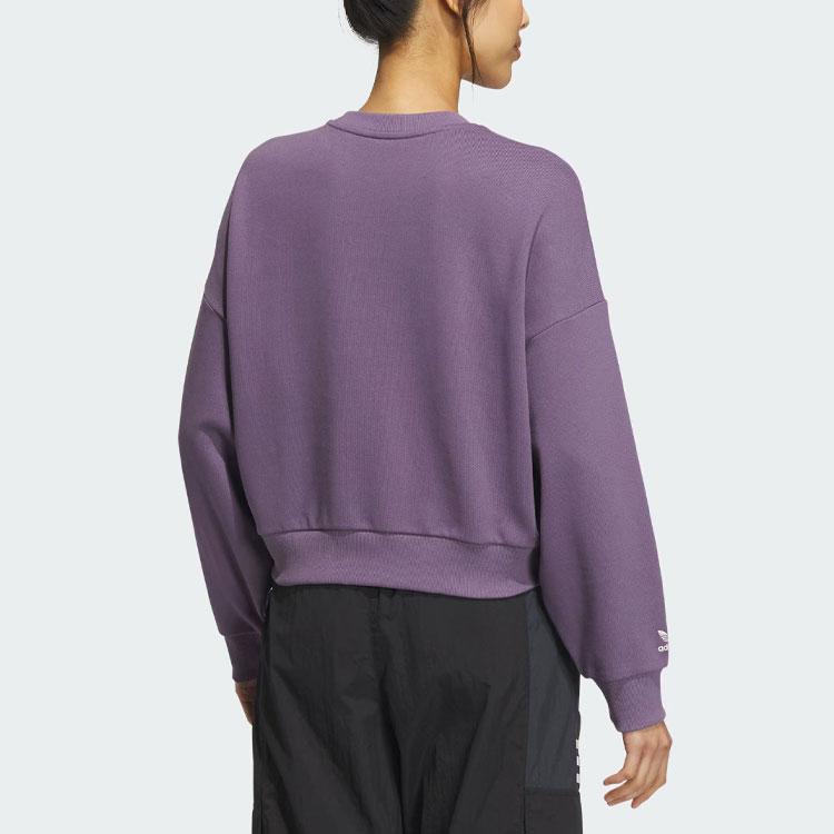 Adidas Originals Sportswear Hoodie With Embroidered Logo Women Tops Dark-Grey Violet IN1053