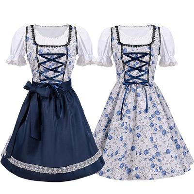European & American Oktoberfest Costume V-Neck Cosplay Dress In Stock