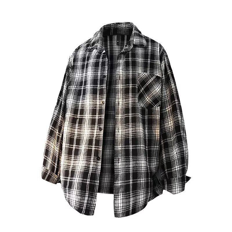 

Men s Retro Plaid Long Sleeve Shirt - Trendy Casual Loose Fit for Autumn and Spring 3XL