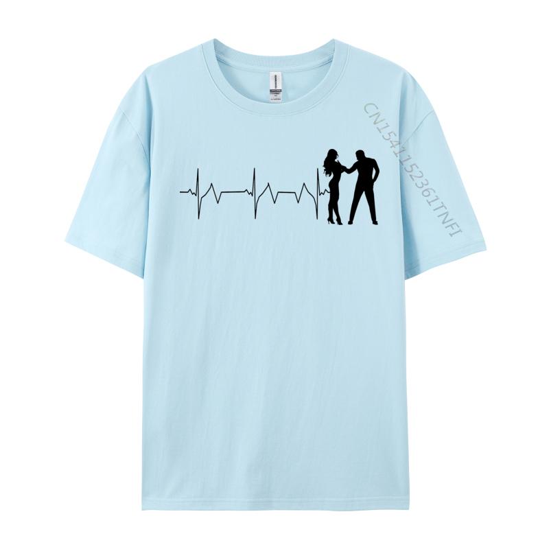 

Heart Beat Tshirts For Men Custom Thanksgiving Day Tops T Shirt Family Clothing Shirt Round Neck Pure Cotton 4XL
