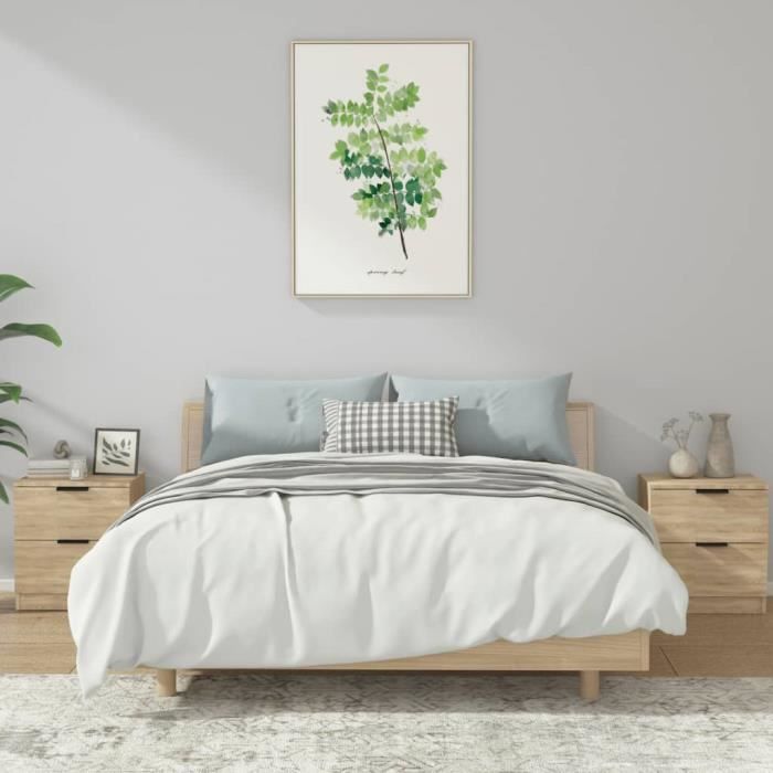 VidaXL Tables de chevet 2 pcs Chêne Sonoma Bois d'ingénierie 811221