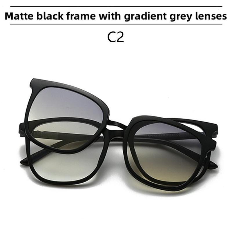 2 In 1 Magnetic Multi-Functional Night Vision Driving Sunglasses Magnetic Clip-On Lens Myopia Frames Sun Protection