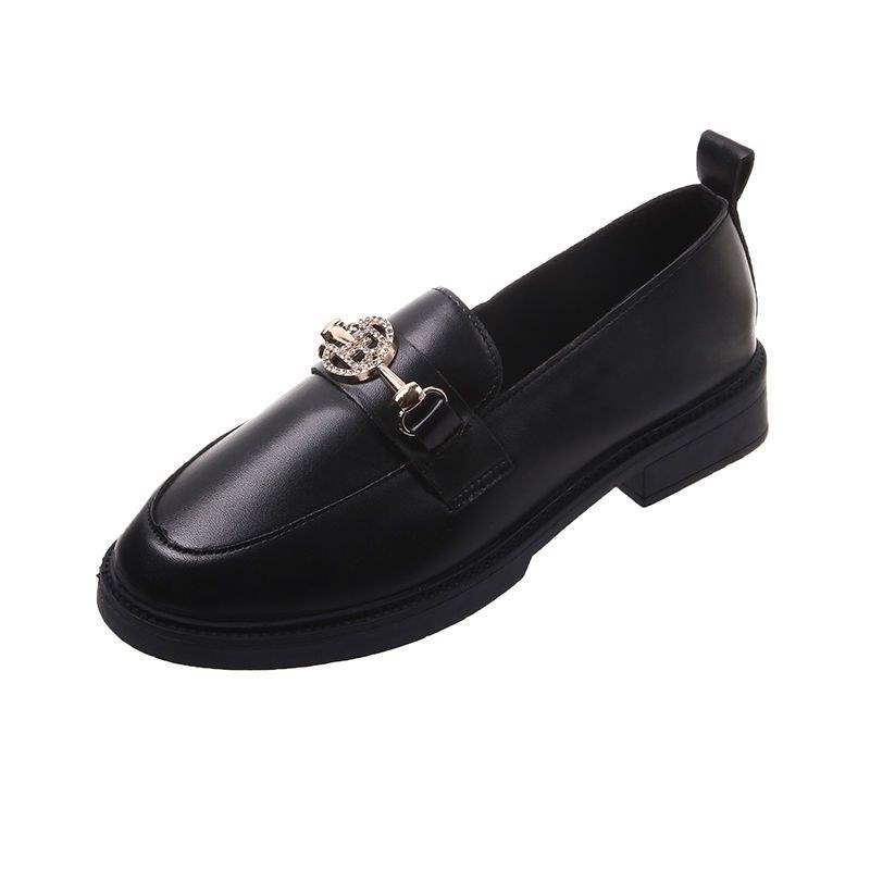 Women's Small Leather Shoes Women's British Style Women's Shoes Small Fragrant Style Soft Sole One Pedal Spring and Autumn Students