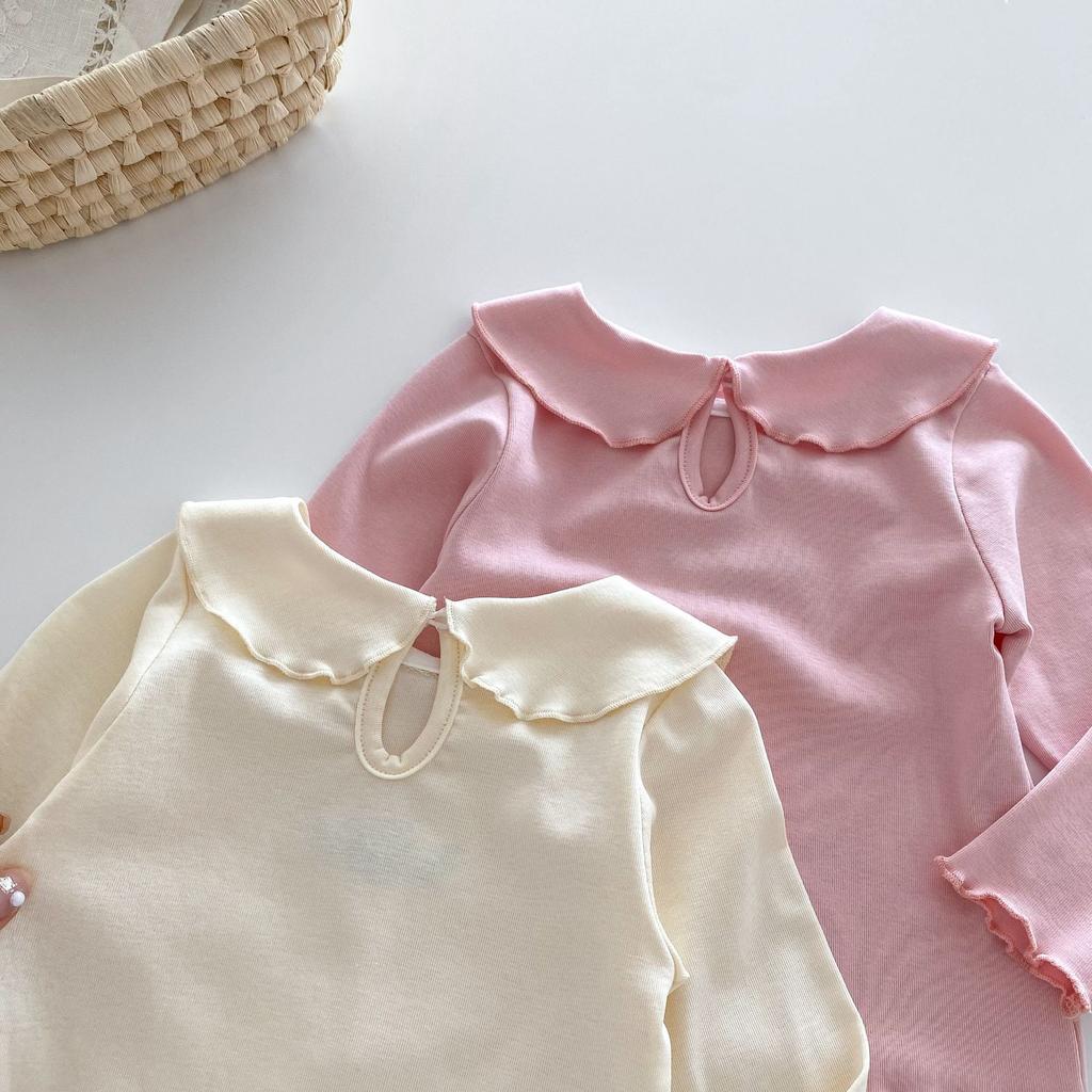 Girls Solid Color Bottoming Shirt 0-5 Years Old Autumn Children's Clothing Baby Cute Rabbit T-shirt Children's Autumn Clothing