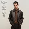 EMZ Men's Eco-Leather Lapel Business Casual Jacket