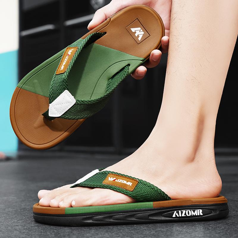 

Guangdong flip-flops men s summer wear soft bottom non-slip personalized casual beach slippers men s cloth with foot sandals 45 світло-коричневого кольору