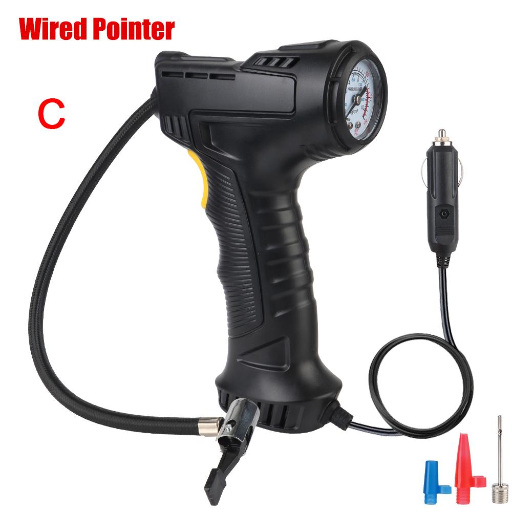 

Цифровой дисплей для накачивания шин автомобиля 120 Вт автомобильный воздушный компрессор со светодиодной подсветкой для автомобиля велосипеда автоматическая остановка 75PSI надувной насос Wired pointer чёрный