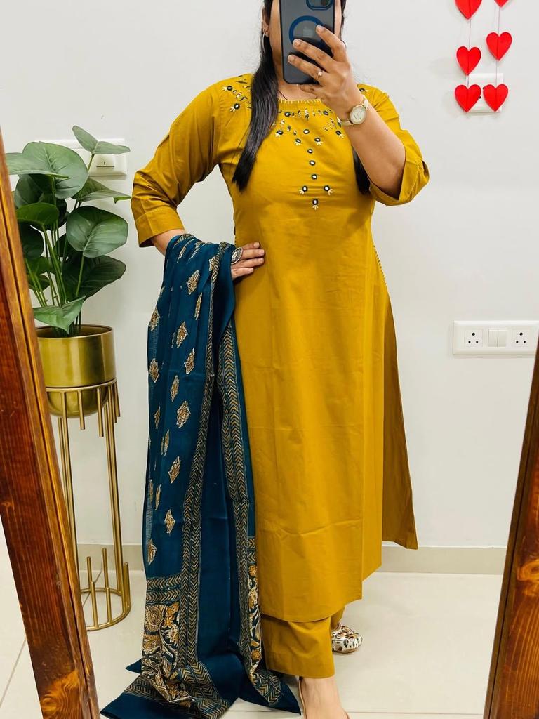 Indian Women Bollywood Cotton Kurti Salwar Suit Party Wear Designer Salwar Kameez Set Dress