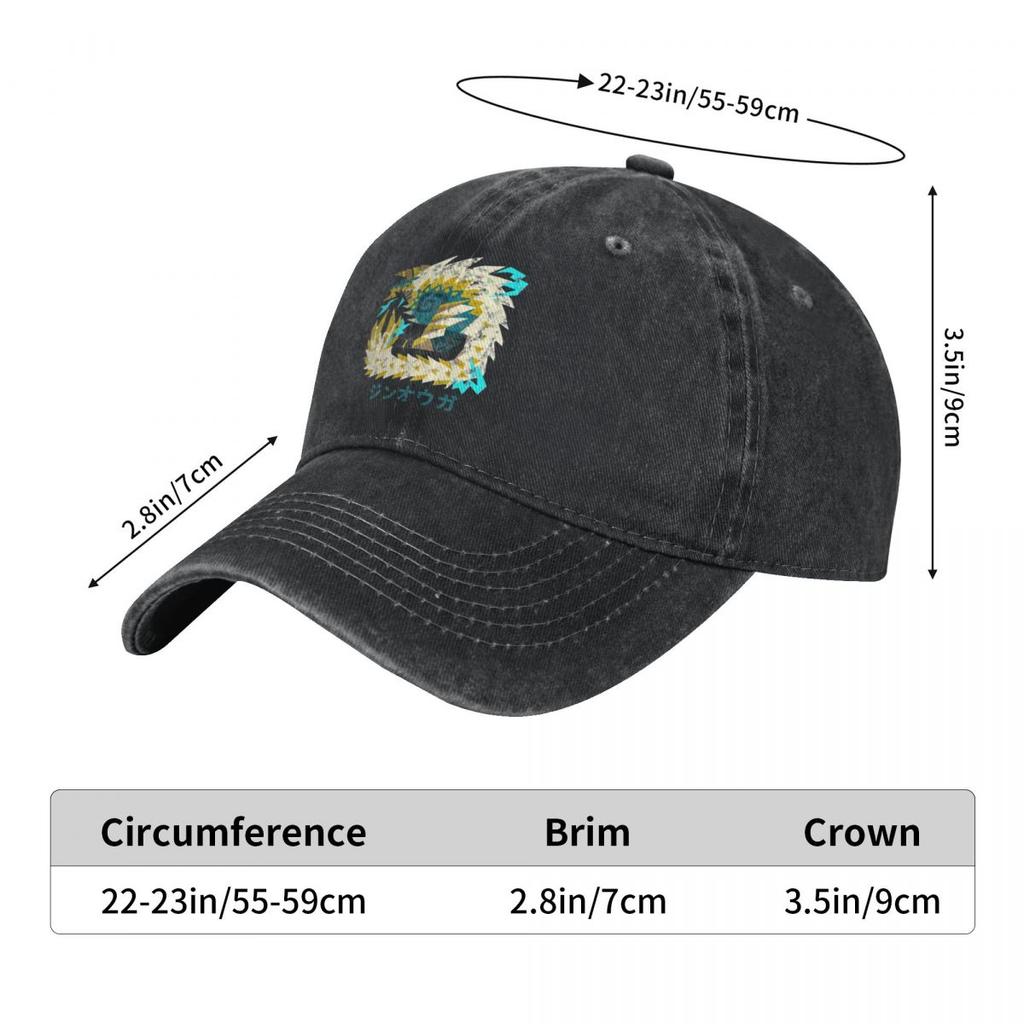Monster Hunter World Iceborne Zinogre Kanji Icon Casual Baseball Cap Summer Trucker Hat Adjustable Outdoor Sports Hip Hop Hats