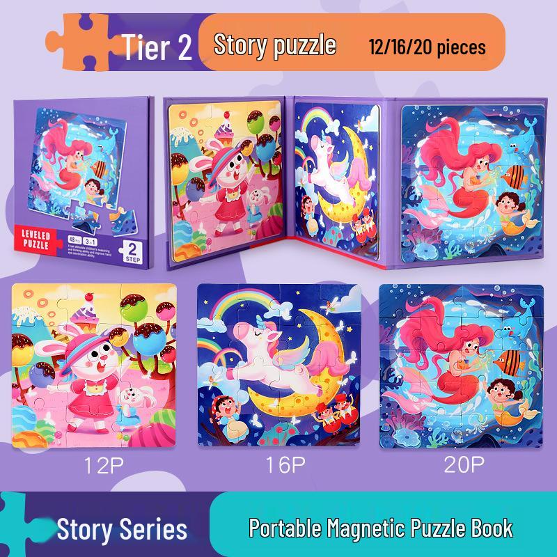 Magnetisches Baupuzzlespielbuch für Kleinkinder (1-3 Jahre) - Früherziehungsspielzeug