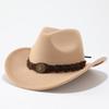 European and American men and women couple hats woolen western cowboy top hat trendy new minority woolen hat