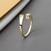 Real 925 Silver Rings For Women Vintage Zircon Open Round Engagement Rings Silver 925 Jewelry Anillos Mujer