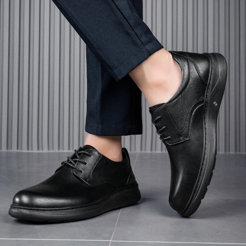 Scarpe da uomo in vera pelle alla moda Stile minimalista e versatile Festa di matrimonio tempo libero all'aperto camminata d'affari Scarpe nere