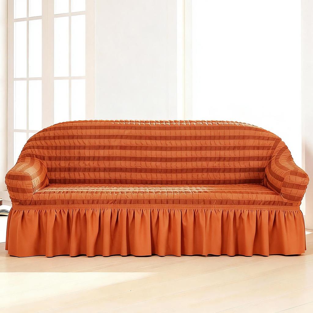 Four Seasons Wind Bubble Gauze Sofa Skirt, Thick & Fully Wrapped, High-End Elastic Cover for Lazy Person