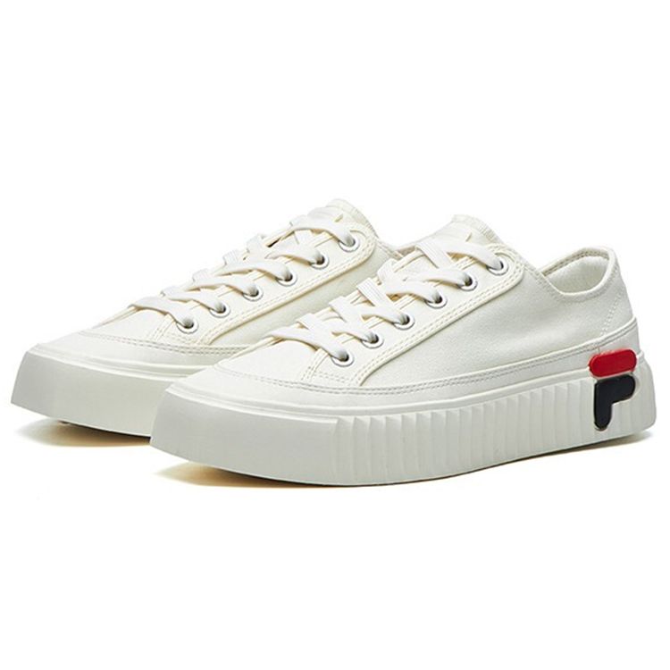 FILA Gear Canvas Retro Casual Slip-Resistant Durable Lightweight Low-Top Skate Shoes Women sneaker Off-White F12W124342FGA
