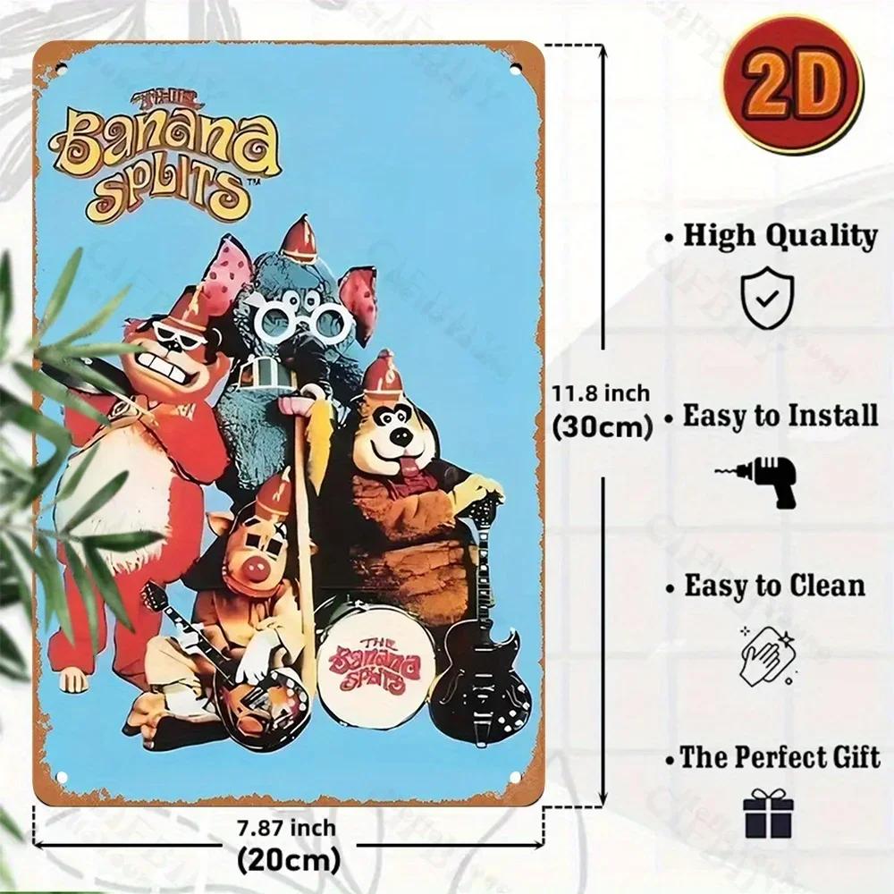 

Восхитительное винтажное металлическое настенное искусство «Банановый сплит», ретро-вывеска, отлично подходит для кофейни, фермерского дома, патио, подарок для друзей. 20x30cm темные хаки