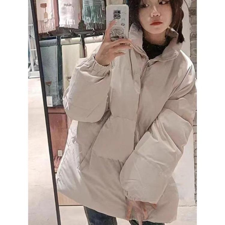 New Winter Loose Black Down Jacket Versatile Coat for Women