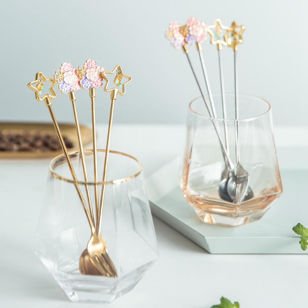 Steel Dessert Mixing Milkshake Kitchen Supplies Fruit Fork Tableware Teaspoon Coffee Spoons