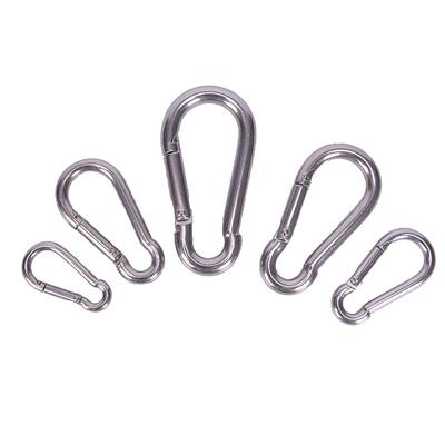 304 Stainless Steel Spring Carabiner Snap Hook Keychain Quick Link Lock Buckle