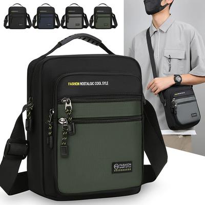 Men Crossbody Bag Fashion OxfordSingle Shoulder Bags Big Capacity Storage Bag Fashion Multi-Pockets Business Bags Outdoor Sports Lightweight Men's Bag