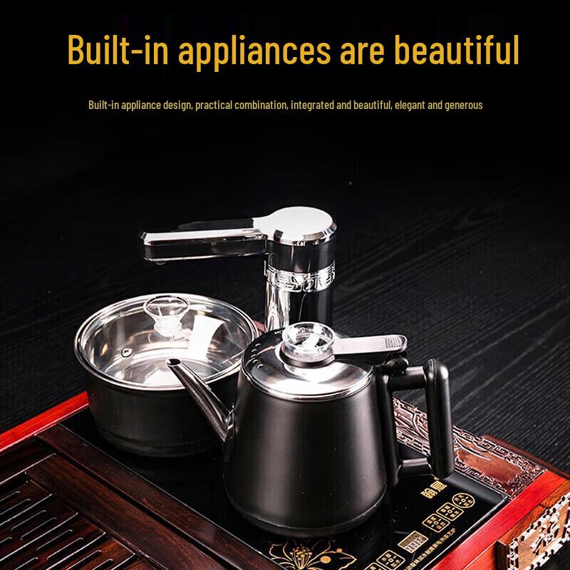 Automatic Kung Fu Tea Set with Ebony Wood Tea Tray