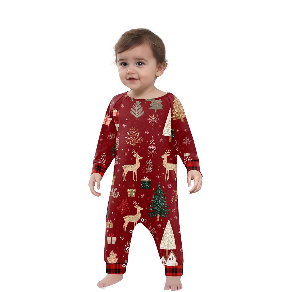 Christmas Prints Family Matching Long Sleeve Tops+Pants Set Family Matching Sets
