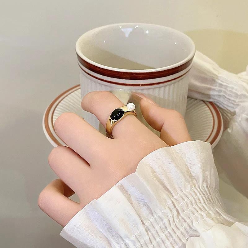 Gold Square Silver Open Adjustable Women's Trendy Finger Ring
