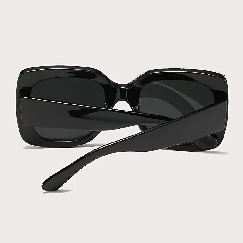 Embellished Rectangular with Sparkling Frame Fashion-Forward Flat Light-Filtering Lenses Includes Microfiber Cloth for Women & Men