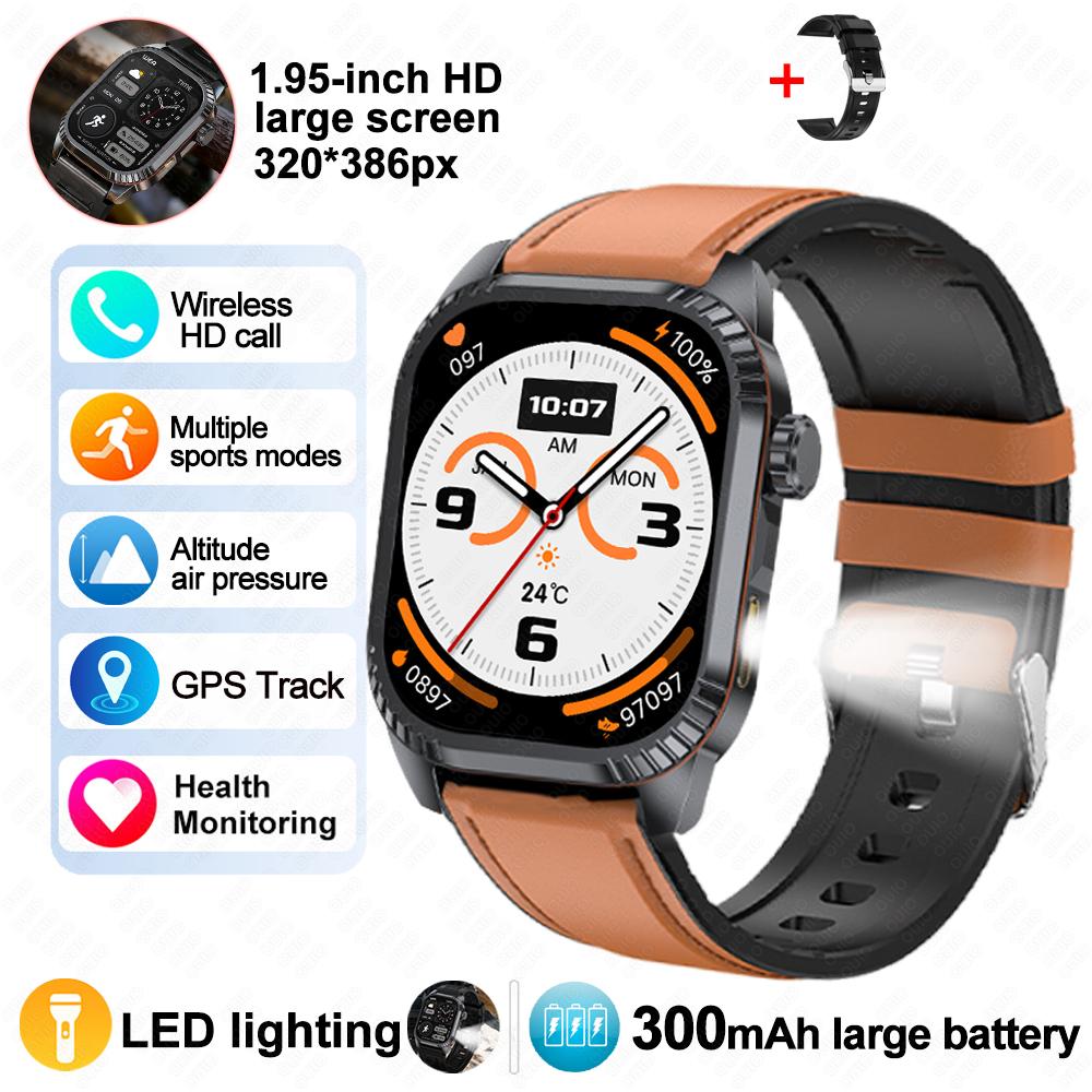2026 New GPS Tracking Smart Watch 1.96inch HD Screen LED Flashlight Multiple Sport Modes Waterproof Bluetooth Call Smart Watch