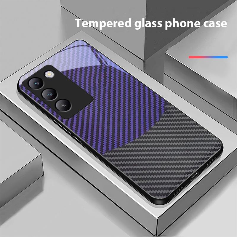 Two Tone Stripes For Y72 33S 11 03 36 96 Lite 35 16 Iqoo 12 V40 SE 5G 29 40 21 30 X80 Pro Vivo Tempered Glass Phone Case Black