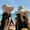 Double-Sided Women Fisherman Hat Flower Print Sunscreen Visor Cap Portable Summer Sun Hat  Travel