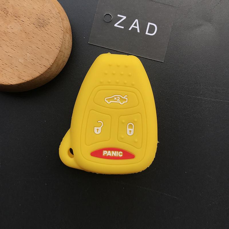 ZAD Silicone Key Cover Case Holder for JEEP Wrangler Cherokee Chrysler Liberty Pacifica Sebring Aspen Magnum Charger Protect Key