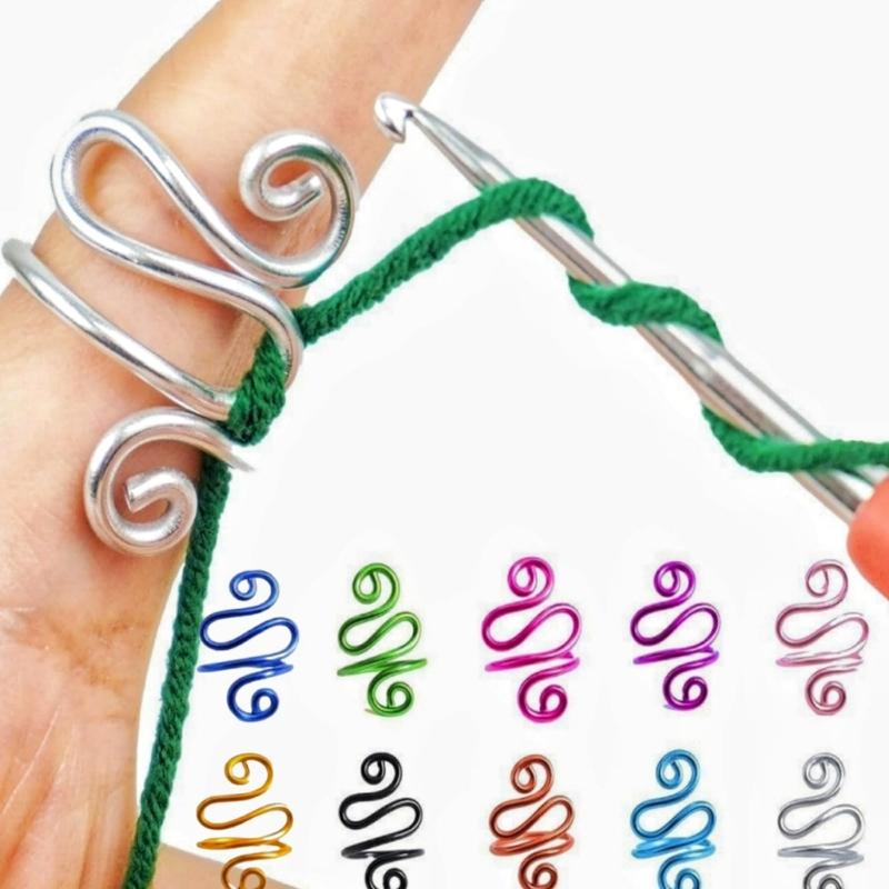 10/14/15 Pcs Yarn Tension Rings Crochet Rings Adjustable Crochet Tension Rings Knitting Crochet Rings for Crocheting