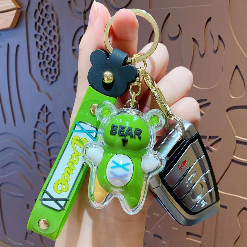 Cute Cartoon Strap Bear Keychain Bag Doll Pendant Car Bag Keychain Pendant Small Gift
