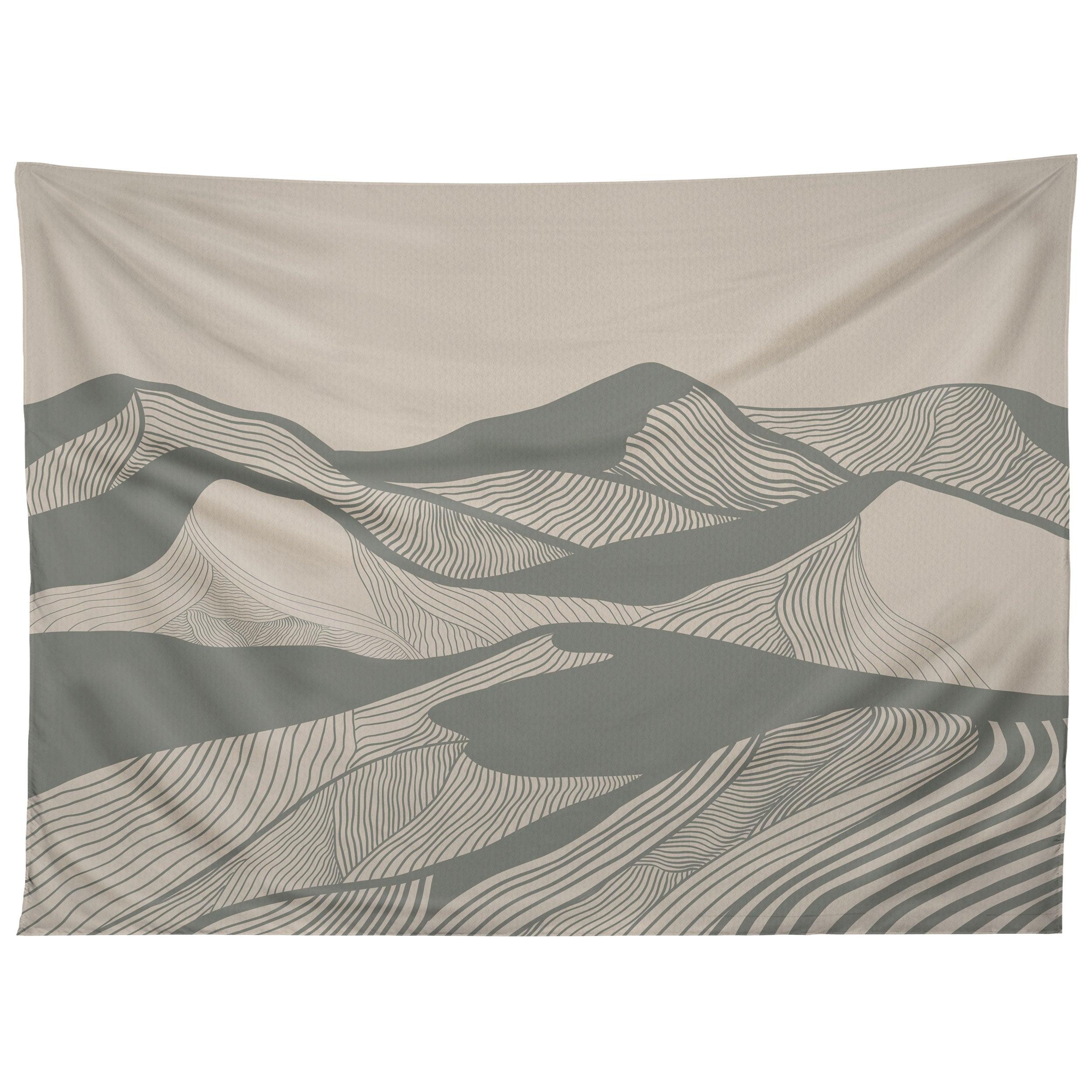 VINTAGE MOUNTAINS LINE ART 04 tapestry 75x100