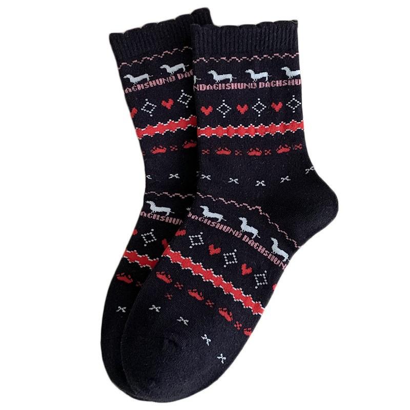 Socks Pure Cotton Tube Socks Spring And Autumn Versatile Internet Celebrity Pastoral Cotton Sweat-Absorbing Deodorant Tube Socks